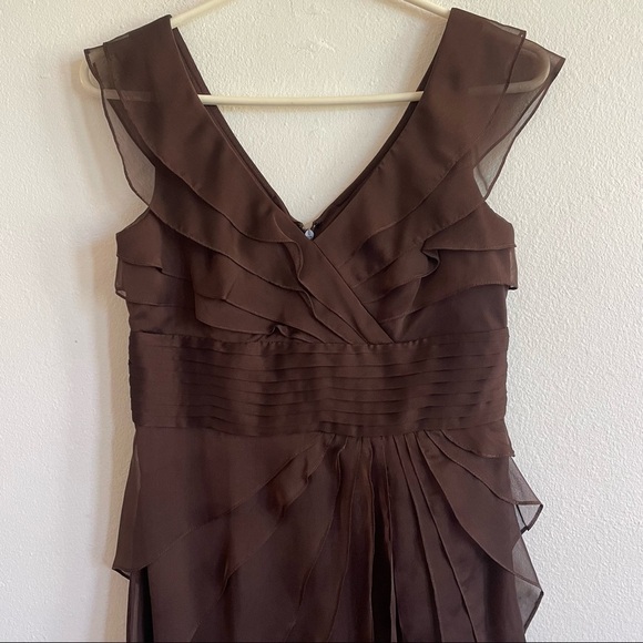 ADRIANNA PAPELL BROWN COCKTAIL DRESS - Picture 2 of 6